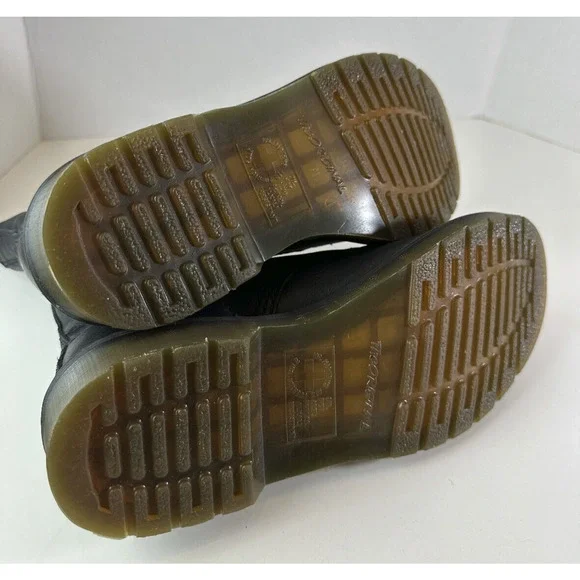 Doc Dr. Martens 1460 Virginia Soft Leather Boots Black Lace Up Women's Size 8 - Picture 10 of 14